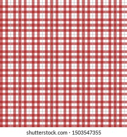 Tartan Pattern in Red and White . Texture for plaid, tablecloths, clothes, shirts, dresses, paper, bedding, blankets, quilts and other textile products. Vector illustration EPS 10