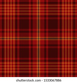 Tartan Pattern in Red and Yellow. Texture for plaid, tablecloths, clothes, shirts, dresses, paper, bedding, blankets, quilts and other textile products. Vector illustration EPS 10