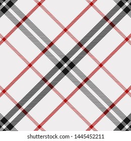 Tartan Pattern in Red,Black and White. Texture for plaid, tablecloths, clothes, shirts, dresses, paper, bedding, blankets, quilts and other textile products. Vector illustration EPS 10