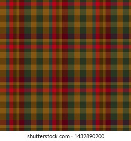 Tartan Pattern in Red,Yellow and Green . Texture for plaid, tablecloths, clothes, shirts, dresses, paper, bedding, blankets, quilts and other textile products. Vector illustration EPS 10