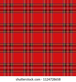 Tartan pattern. Scottish cage. Scottish checkered background. Traditional scottish ornament. Scottish plaid in classic colors. Seamless fabric texture. Christmas new year decor. Vector illustration