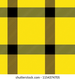 Tartan pattern. Scottish cage. Scottish yellow checkered background. Scottish plaid in yellow colors. Seamless fabric texture.. Vector illustration