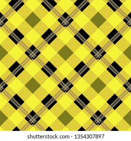 Tartan pattern. Scottish cage. Scottish yellow checkered background. Scottish plaid in yellow colors. Seamless fabric texture. Vector illustration.EPS 10