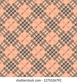 Tartan pattern. Scottish plaid. Scottish cage. Scottish checkered background. Traditional scottish ornament. Seamless fabric texture. Vector illustration.