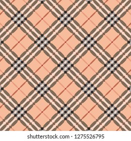 Tartan pattern. Scottish plaid. Scottish cage. Scottish checkered background. Traditional scottish ornament. Seamless fabric texture. Vector illustration.