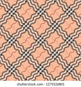 Tartan pattern. Scottish plaid. Scottish cage. Scottish checkered background. Traditional scottish ornament. Seamless fabric texture. Vector illustration.
