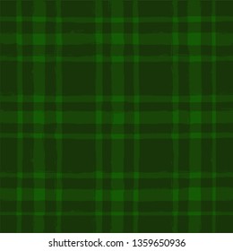 Tartan pattern. Scottish traditional fabric seamless vector. vector Saint Patrick's Day checkered background. eco paint brush strokes