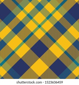 Tartan Pattern Seamless in Blue and Yellow. Texture for plaid, tablecloths, clothes, shirts, dresses, paper, bedding, blankets, quilts and other textile products. Vector illustration EPS 10