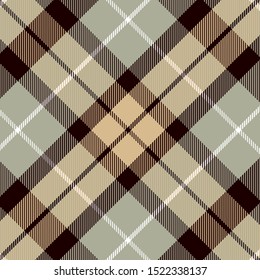 Tartan Pattern Seamless in Brown and Black. Texture for plaid, tablecloths, clothes, shirts, dresses, paper, bedding, blankets, quilts and other textile products. Vector illustration EPS 10