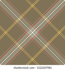 Tartan Pattern Seamless in Brown and Yellow. Texture for plaid, tablecloths, clothes, shirts, dresses, paper, bedding, blankets, quilts and other textile products. Vector illustration EPS 10