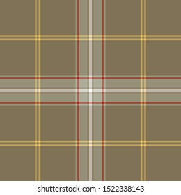 Tartan Pattern Seamless in Brown and Yellow. Texture for plaid, tablecloths, clothes, shirts, dresses, paper, bedding, blankets, quilts and other textile products. Vector illustration EPS 10