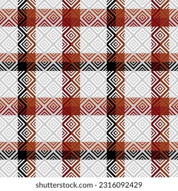 Tartan Pattern Seamless. Checker Pattern Traditional Scottish Woven Fabric. Lumberjack Shirt Flannel Textile. Pattern Tile Swatch Included.