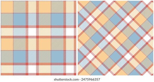 Patrón de tartán sin costuras. Tartán a cuadros de Vector sin costuras. Conjunto de Vector de ilustración de tartán sin costura para bufanda, manta, otro moderno primavera verano otoño invierno Festiva impresión de tela.