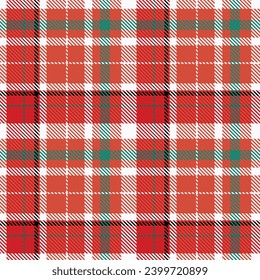 Tartan pattern seamless red green white colour background.  Xmas Plaid Scottish Buffolo check flannel art design fo print fabric clots jacket kilt cotton fashion lumberjack 
