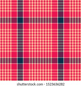 Tartan Pattern Seamless in Red and Yellow. Texture for plaid, tablecloths, clothes, shirts, dresses, paper, bedding, blankets, quilts and other textile products. Vector illustration EPS 10