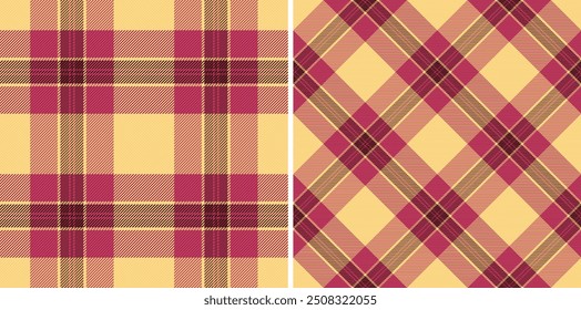 Padrão de tartan sem costura de vetor de textura têxtil com um fundo de tecido de verificação xadrez. Definido em cores escuras. Ideias de decoração de casa chique.