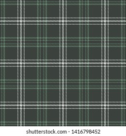 Tartan pattern seamless vector. Green and white check plaid for modern fashion textile design. Stripe texture.