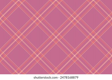 Tartan pattern seamless of vector textile texture with a check fabric background plaid in pink and red colors.