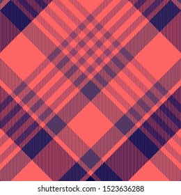 Tartan Pattern Seamless in Violet and Blue. Texture for plaid, tablecloths, clothes, shirts, dresses, paper, bedding, blankets, quilts and other textile products. Vector illustration EPS 10