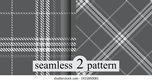 Tartan pattern set classical. Abstract checkered seamless pattern. Straight and oblique scottish cage. Vector graphics printing on fabrics, shirts and textiles.