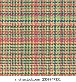 Tartan pattern textile of fabric texture plaid with a vector check seamless background in red and teal colors.