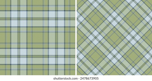 Tartan pattern texture of background textile check with a plaid fabric seamless vector. Set in stylish colors in stylish wrapping options for gifts.