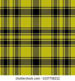 Tartan Pattern in Yellow and Black. Texture for plaid, tablecloths, clothes, shirts, dresses, paper, bedding, blankets, quilts and other textile products. Vector illustration EPS 10