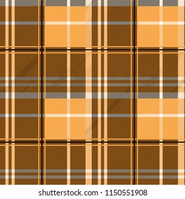 Tartan pattern,Scottish traditional fabric, orange tone background.