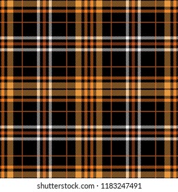 Tartan pattern,Scottish traditional fabric, orange  and black tone background.