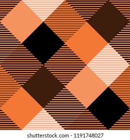 Tartan pattern,Scottish traditional fabric, orange tone background.