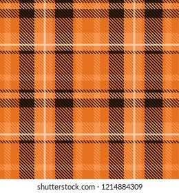 Tartan pattern,Scottish traditional fabric, orange and black tone background.