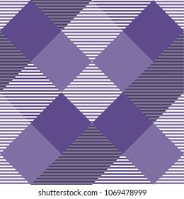 Tartan pattern,Scottish traditional fabric seamless. Purple and Ultra Violet on purple background,Pantone Style.