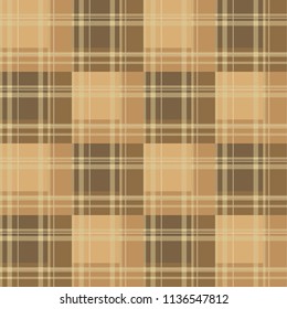 Tartan pattern,Scottish traditional fabric seamless. Brown background.