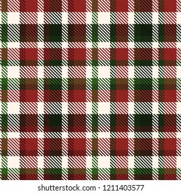 Tartan pattern,Scottish traditional fabric seamless, green and red background.