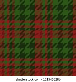 Tartan Pattern,Scottish Traditional Fabric Seamless, Green And Red Background.