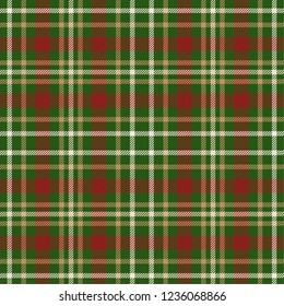 Tartan pattern,Scottish traditional fabric seamless, green and red background.