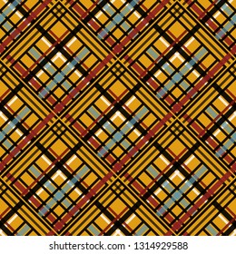 Tartan pattern,Scottish traditional fabric seamless, yellow tone.
