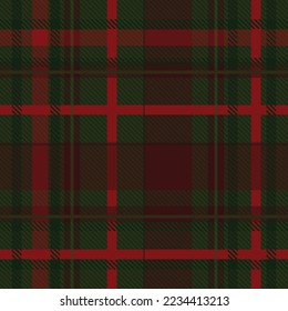Tartan pattern,Scottish traditional fabric seamless Christmas tone, green and red background