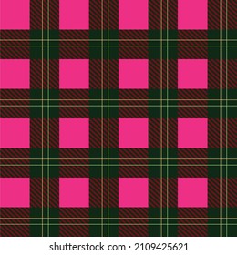 Tartan pink and green pattern