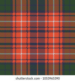 Tartan pixel check texture seamless background. Vector illustration.