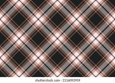 Tartan plaid background, diagonal check seamless pattern. Vector fabric texture for textile print, wrapping paper, gift card, wallpaper flat design.