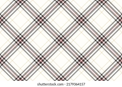 Tartan plaid background, diagonal check seamless pattern. Vector fabric texture for textile print, wrapping paper, gift card, wallpaper flat design.