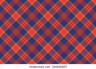 Tartan plaid background, diagonal check seamless pattern. Vector fabric texture for textile print, wrapping paper, gift card, wallpaper flat design.