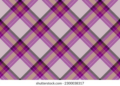 Tartan plaid background, diagonal check seamless pattern. Vector fabric texture for textile print, wrapping paper, gift card, wallpaper flat design.