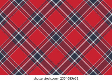 Tartan plaid background, diagonal check seamless pattern. Vector fabric texture for textile print, wrapping paper, gift card, wallpaper flat design.