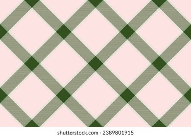 Tartan plaid background, diagonal check seamless pattern. Vector fabric texture for textile print, wrapping paper, gift card, wallpaper flat design.