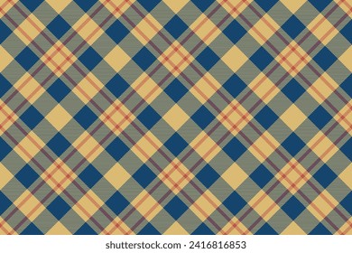 Tartan plaid background, diagonal check seamless pattern. Vector fabric texture for textile print, wrapping paper, gift card, wallpaper flat design.