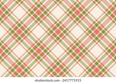 Tartan plaid background, diagonal check seamless pattern. Vector fabric texture for textile print, wrapping paper, gift card, wallpaper flat design.