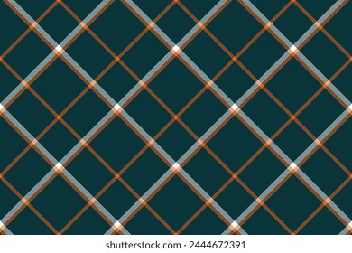 Tartan plaid background, diagonal check seamless pattern. Vector fabric texture for textile print, wrapping paper, gift card, wallpaper.