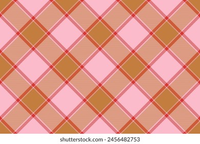 Tartan plaid background, diagonal check seamless pattern. Vector fabric texture for textile print, wrapping paper, gift card, wallpaper.